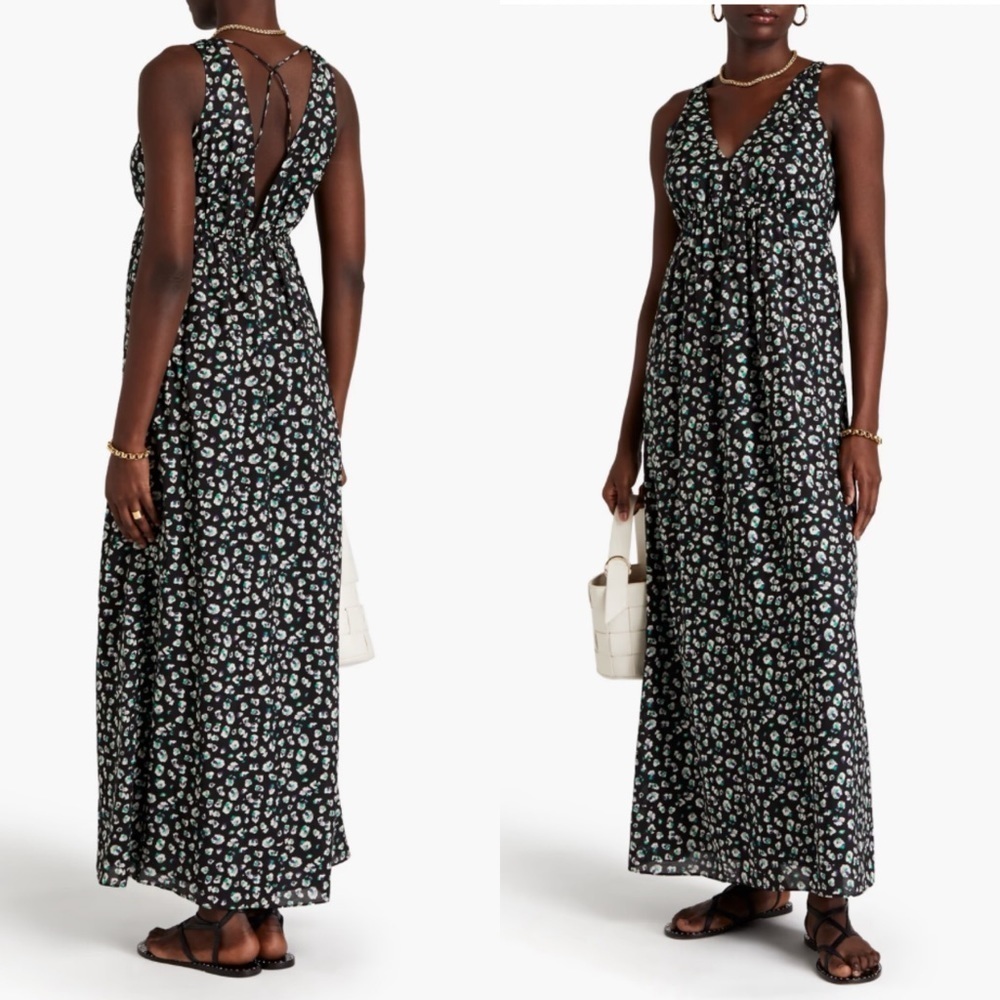 BA&SH Becky Printed Cotton Blend Maxi Dress